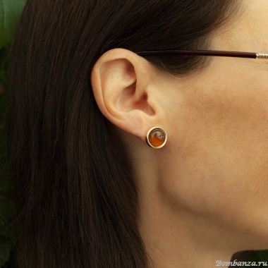 Пусеты Fiore Luna, TIGER EYE